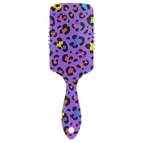 Modische Haarbürste für Damen, Leopardenmuster, Violett, für nasse und trockene Haare zum Föhnen mit ergonomischem Griff, Cepillo para cabello von WDdZzyy