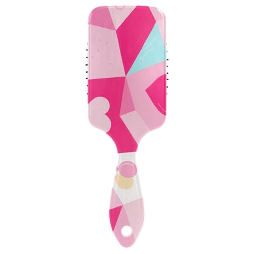 Pinke antistatische Haarbürste mit Patchwork-Herz für Damen, Kopfmassagegerät für feines Haar mit ergonomischem Griff, Cepillo para cabello rizado Pinke antistatische Haarbürste mit Patchwork-Herz für Damen, Kopfmassagegerät für feines Haar mit ergonomischem Griff, Cepillo para cabello rizado von WDdZzyy