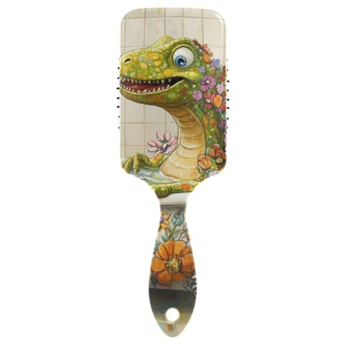 Schicker Dinosaurier-Vintage-Badewannenkamm für schwarze Frauen, Kopfhautmassage bei Haarausfall, mit ergonomischem Griff, Cepillo para cabello rizado von WDdZzyy