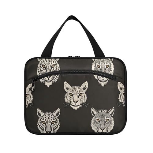 Schwarze Tribal Tigers Leopard Hängetasche für Frauen Reise mit Haken, Designer Essential Medizin Taschen für Frauen Gym estuche para maquillaje L von WDdZzyy