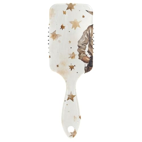 Style Card Panda Cowboy glatte Haarbürsten für Frauen, dünne Kopfhautmassage für kurzes Haar, mit ergonomischem Griff, Cepillo para definir rizos von WDdZzyy