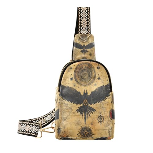 Trendige Boho Vintage Mysterious Symbols wasserdichte Schultertasche Mehrzweck-Umhängetasche zum Wandern in Schwarz, Boho Vintage Mysterious Symbole, 1 size Trendige Boho Vintage Mysterious Symbols wasserdichte Schultertasche Mehrzweck-Umhängetasche zum Wandern in Schwarz, Boho Vintage Mysterious Symbole, 1 size von WDdZzyy