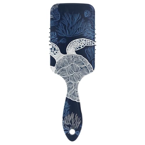 Turtle Blue Plants freundliche Haarbürste für schwarze Frauen, Nass- und Trockenbürste für lockiges Haar mit ergonomischem Griff, Cepillo Anti-Frizz para cabello von WDdZzyy