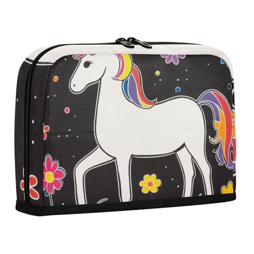 WDdZzyy Ästhetisches Federmäppchen mit Einhörnern, großes Fassungsvermögen, Make-up-Tasche, Reißverschluss, Münze für Teenager, elementar von WDdZzyy