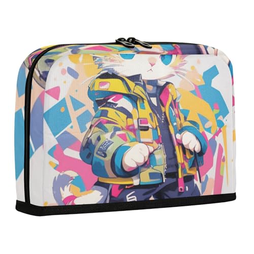 WDdZzyy Anime Cool Cat White Pencil Box Large Capacity Pen Bag Large Stationery Pencil Case for Student Cosmetics WDdZzyy Anime Cool Cat White Pencil Box Large Capacity Pen Bag Large Stationery Pencil Case for Student Cosmetics von WDdZzyy