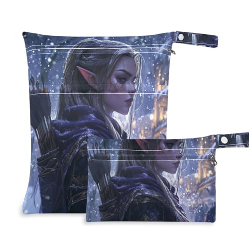WDdZzyy Archers Game Anime Woman Zippered Dry Bags 2 Pack Wet Bag for Swimsuit with Handles for Yoga von WDdZzyy