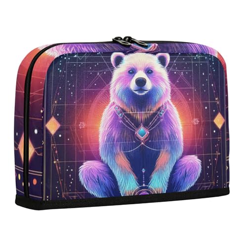 WDdZzyy Bear Neon Mystery Tarotkarten Federmäppchen Große Kapazität Aufbewahrungstasche Multifunktionaler Schreibtisch-Organizer für Lehrer Büro von WDdZzyy