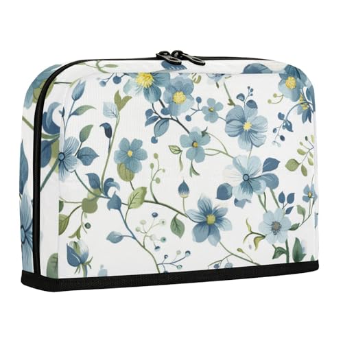 WDdZzyy Bleistift-Organizer, rustikaler Stil, frisches blaues Blumenmuster, großes Fassungsvermögen, Make-up, multifunktionale Schreibwaren-Aufbewahrung für Teenager, Schulbedarf von WDdZzyy