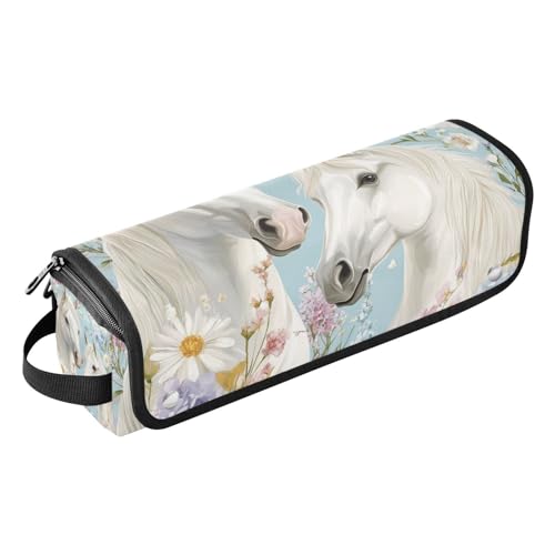 WDdZzyy Blumen Pferde Schöne Haarwerkzeug Reisetasche für Frauen mit hitzebeständiger Matte Lockenstab Reisehalter Aufbewahrungstasche für Glätteisen, Lockenstab Haartrockner, Blumen Pferde schön, 1 von WDdZzyy