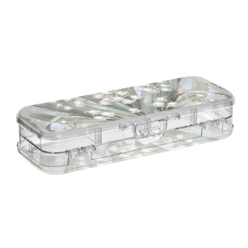 WDdZzyy Boho Maiglöckchen mit Blumenmuster, Kunststoff, transparent, doppellagig, Hartschalenetui für Kinder, mit Schnappdeckel WDdZzyy Boho Maiglöckchen mit Blumenmuster, Kunststoff, transparent, doppellagig, Hartschalenetui für Kinder, mit Schnappdeckel von WDdZzyy
