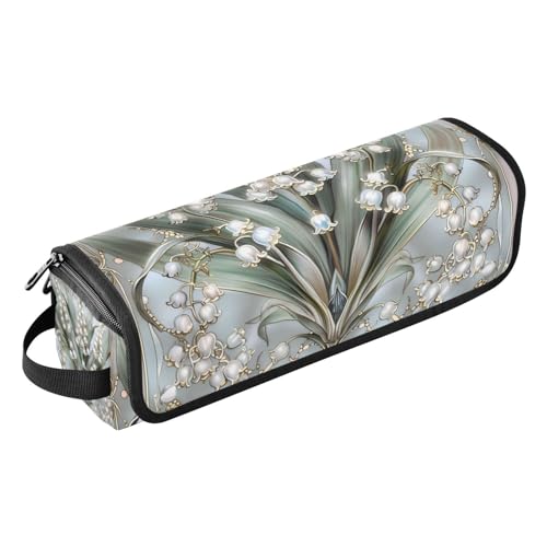 WDdZzyy Boho Maiglöckchen mit Blumenmuster, Reisetasche mit herausnehmbarer, hitzebeständiger Matte, abnehmbarer Haarstyling-Zubehör-Organizer für Glätteisen, heiße Werkzeuge und von WDdZzyy