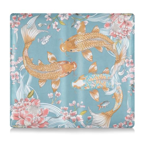 WDdZzyy Boho Style Flower Floral Goldfish Premium Leather Car Registration & Insurance Card Holder Essential Car Wallet Case for Essential Document, Driver License, Cards, Boho-Stil, Blumen-Goldfisch, von WDdZzyy