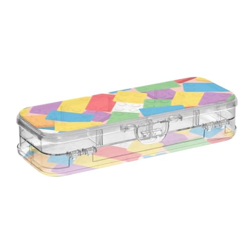 WDdZzyy Bunte Cartoon-Baustein-Box, transparent, doppellagig, für Kinder, mit Schnappverschluss und Deckel WDdZzyy Bunte Cartoon-Baustein-Box, transparent, doppellagig, für Kinder, mit Schnappverschluss und Deckel von WDdZzyy