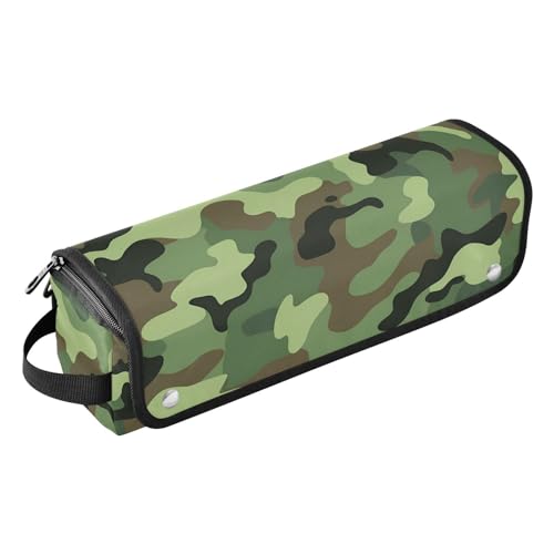 WDdZzyy Camouflage Green Hair Tool Travel Bag for Women and Heat Resistant Mat Double-Layer Travel Carrying Case for Flat Irons, Straighteners, Curling Irons, Camouflage Green, 1 Size, Camouflage-Grün von WDdZzyy