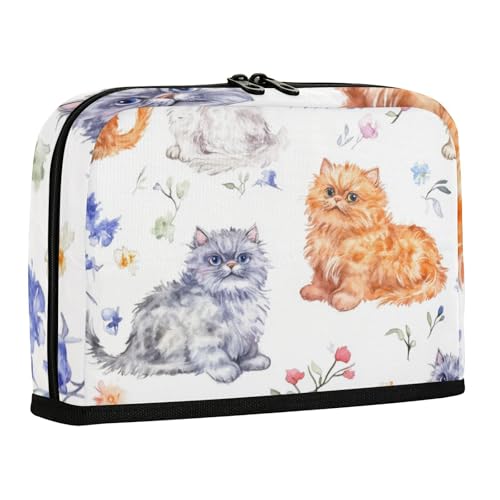 WDdZzyy Cartoon Selkirk Rex Cats White Pencil Box Case Large Capacity Pen Cases Wide Opening Coin for Women Cosmetics von WDdZzyy