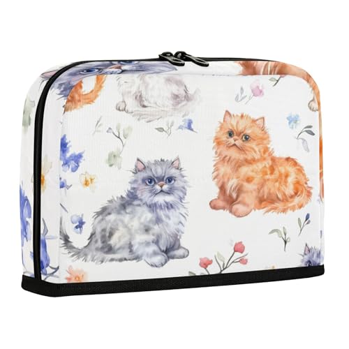 WDdZzyy Cartoon Selkirk Rex Cats White Pencil Case Holder Large Capacity Make Up Bags with Zipper Stationery Storage for Teen Girls High School Supplies von WDdZzyy