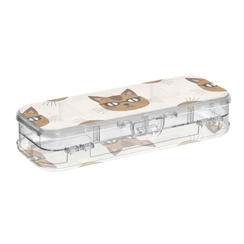 WDdZzyy Cartoons Love Brown Cats with Glasses Pencil Storage Box Clear Double Deck Pencil Container for Stationery Supplies with Snap-Tight Lid WDdZzyy Cartoons Love Brown Cats with Glasses Pencil Storage Box Clear Double Deck Pencil Container for Stationery Supplies with Snap-Tight Lid von WDdZzyy