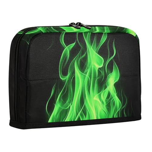 WDdZzyy Coole fluoreszierende Flamme, schwarze Bleistiftbox, große Kapazität, aufrechte Aufbewahrungstasche, weiche Mehrzwecktasche für Teenager, Schule von WDdZzyy