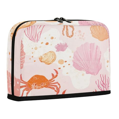 WDdZzyy Federmäppchen, Motiv: Strand, Meerestiere, Pfirsich, niedliches Federmäppchen, großes Fassungsvermögen, schmal, Schreibwaren-Organizer für Erwachsene, High School von WDdZzyy