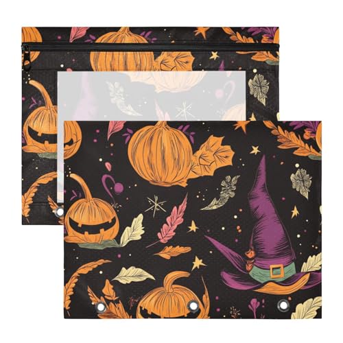 WDdZzyy Federmäppchen, Motiv: Weltraum, Thanksgiving, Cartoon, tragbar, Aufbewahrungstasche für 3 Ringe, 2 Stück, Studenten, Büro von WDdZzyy