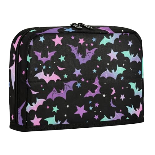 WDdZzyy Federmäppchen, buntes Fledermaus-Stern-Design, großes Fassungsvermögen, großes Fassungsvermögen, Schreibwaren-Tasche für Lehrer, Kindergarten von WDdZzyy