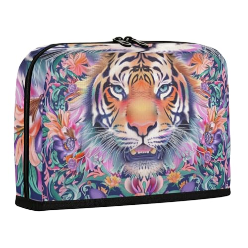 WDdZzyy Federmäppchen im Boho-Stil, Blumenmuster, gelbe Tiger, großes Fassungsvermögen, Schreibwaren, Stifteetui für Lehrer, Mittelschule von WDdZzyy