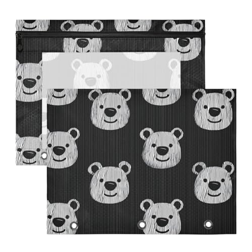 WDdZzyy Federmäppchen mit 3 Löchern, Stifthalter, für A4-Papier, Briefe, 2 Stück, für Schüler und Schüler von WDdZzyy