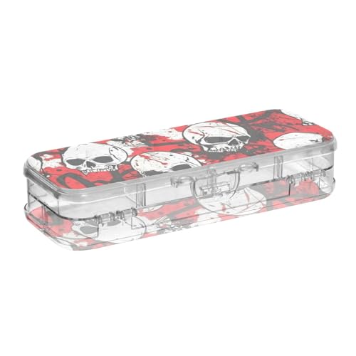WDdZzyy Federmäppchen mit Deckel, Totenkopf-Design, Rot WDdZzyy Federmäppchen mit Deckel, Totenkopf-Design, Rot von WDdZzyy