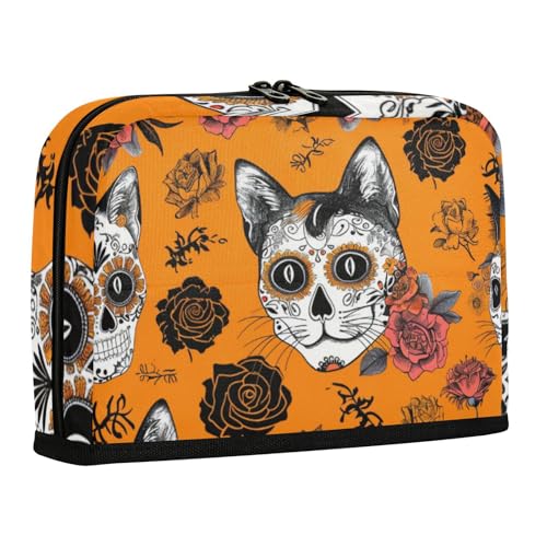 WDdZzyy Federmäppchen mit Gothic-Skelett-Katze, großes Fassungsvermögen, Mehrzweck-Schreibwaren-Tasche für Kinder, College WDdZzyy Federmäppchen mit Gothic-Skelett-Katze, großes Fassungsvermögen, Mehrzweck-Schreibwaren-Tasche für Kinder, College von WDdZzyy
