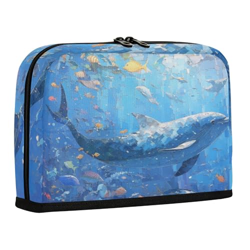 WDdZzyy Federmäppchen mit Ölgemälde der Meerestiere, großes Fassungsvermögen, Make-up-Tasche, Schreibwaren-Tasche für Teenager, Mittelschule von WDdZzyy