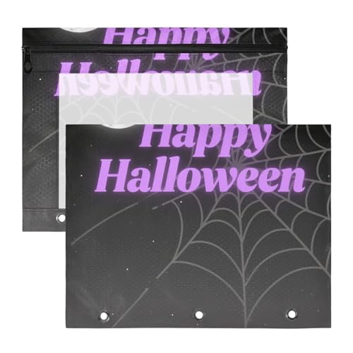 WDdZzyy Federmäppchen mit Spinnennetz, 3 Löcher, 3 Löcher, Tasche für A4-Papier, Briefe, 2 Stück, Lehrer, Klassenzimmer von WDdZzyy