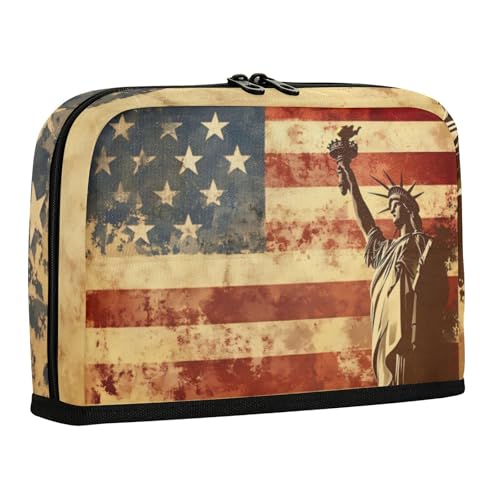 WDdZzyy Federmäppchen mit amerikanischer Freiheitsstatue, großes Fassungsvermögen, Make-up-Tasche, Mehrzweck-Schreibwarentasche für Teenager, Schule von WDdZzyy