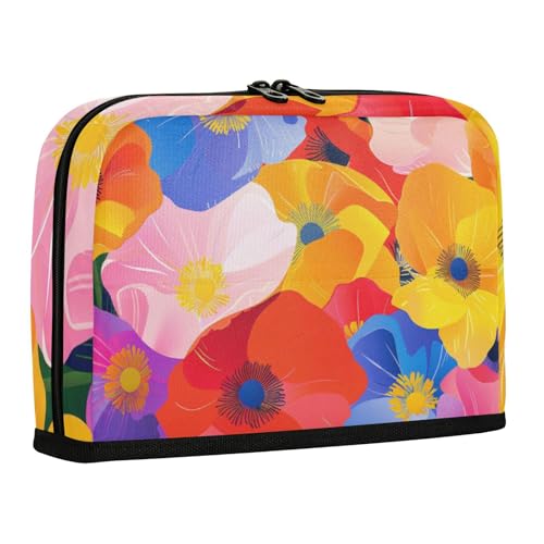 WDdZzyy Federmäppchen mit buntem Blumenmuster, großes Fassungsvermögen, Schreibwaren, Stifteetui für Erwachsene, adretter Schulbedarf von WDdZzyy