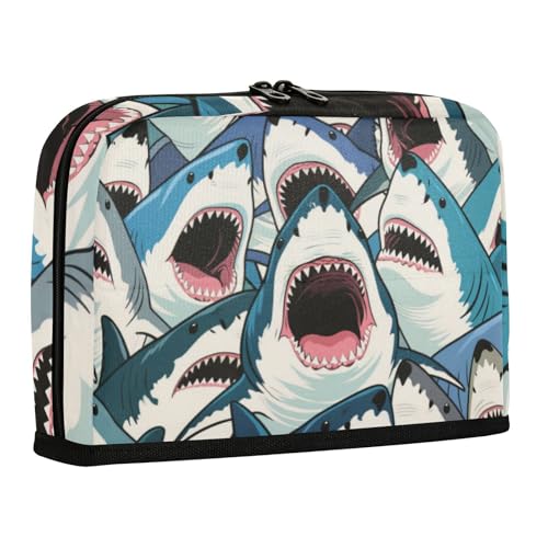 WDdZzyy Federmäppchen mit buntem Cartoon-Tier-Hai, großes Fassungsvermögen, Stifttaschen mit Schlitz, Schreibwaren, Federmäppchen für Mädchen, Mittelschule von WDdZzyy
