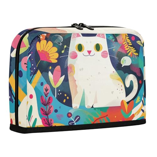 WDdZzyy Federmäppchen mit der Katze im Garten, große Kapazität, Make-up-Tasche, Mehrzweck-Schreibwaren, Stifte-Tasche für Jungen, adrette Schule von WDdZzyy