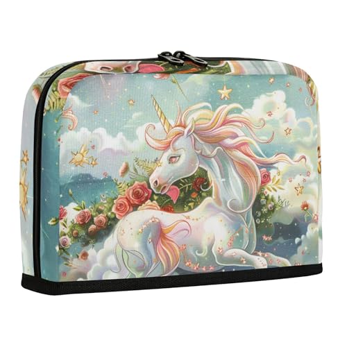 WDdZzyy Federmäppchen mit fliegenden Einhörnern, großes Fassungsvermögen, Stifteetui, Organizer, stehend, Schreibwaren-Organizer für Erwachsene, adrette Schule von WDdZzyy