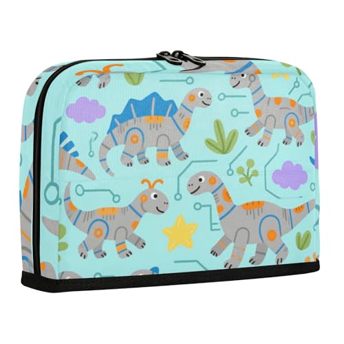 WDdZzyy Federmäppchen mit niedlichem Cartoon-Dinosaurier-Motiv, großes Fassungsvermögen, Make-up-Tasche, stehend, Schreibwaren, Stifttasche für Teenager, Kosmetik, Blau von WDdZzyy