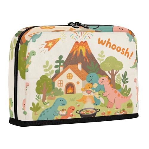 WDdZzyy Federmäppchen mit niedlichem Cartoon-Dinosaurier-Vulkan, große Kapazität, tragbare Schreibwaren-Stifttasche für Jugendliche, Kindergarten von WDdZzyy