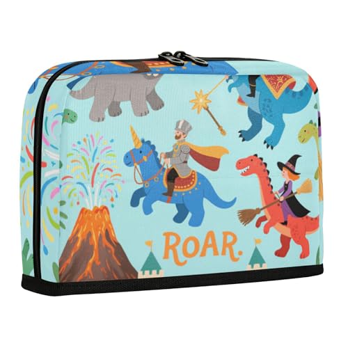 WDdZzyy Federmäppchen mit niedlichem Cartoon-Dinosaurier-Vulkan, großes Fassungsvermögen, Make-up-Tasche, leicht, Schreibwaren-Organizer für Lehrer, Schulbedarf von WDdZzyy
