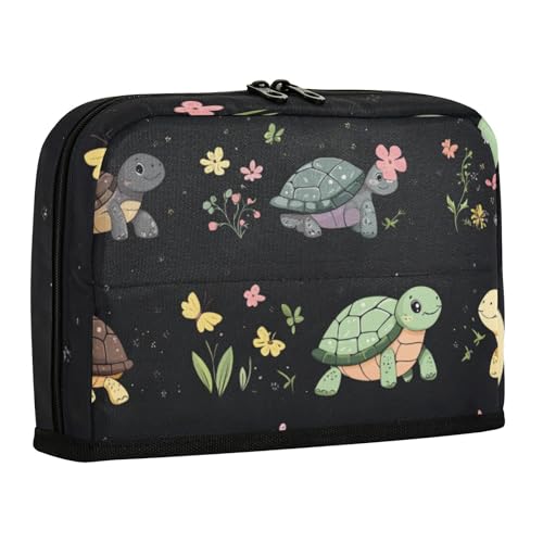 WDdZzyy Federmäppchen mit niedlichem Cartoon-Schildkröten-Design, großes Fassungsvermögen, Schreibwaren-Tasche für Herren, Mittelschule, Schwarz von WDdZzyy