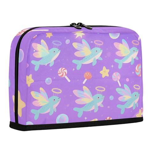 WDdZzyy Federmäppchen mit niedlichem Cartoon-Wal-Design, großes Fassungsvermögen, Make-up-Tasche, Stehen, Schreibwaren, Federmäppchen für adrette Schulbedarf von WDdZzyy