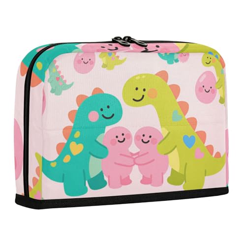 WDdZzyy Federmäppchen mit niedlichem Dinosaurier-Cartoon-Illustration, großes Fassungsvermögen, Mehrzweck-Schreibwaren, Stifte-Tasche für Erwachsene, Schulbedarf von WDdZzyy