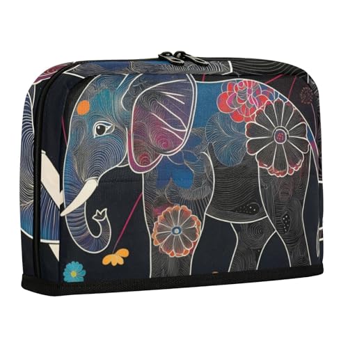 WDdZzyy Federmäppchen mit niedlichem Elefantenmotiv, großes Fassungsvermögen, große Schreibwarentasche für Studenten, Mittelschule, Schwarz von WDdZzyy