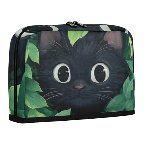 WDdZzyy Federmäppchen mit schwarzer Katze, große Kapazität, Make-up-Tasche mit Reißverschluss, Mehrzweck-Tasche für Teenager, Kosmetika von WDdZzyy