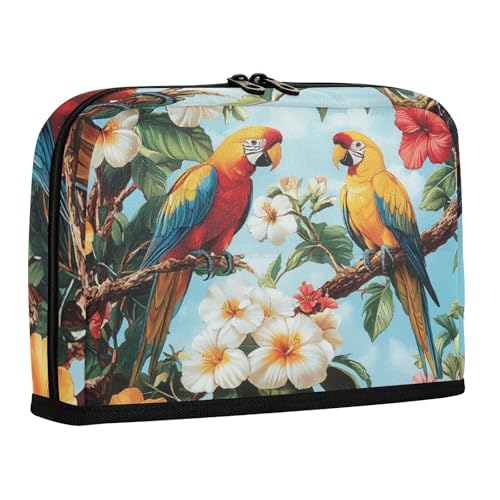 WDdZzyy Federmäppchen mit tropischen Pflanzen, Papageien, Tiere, Organizer, große Kapazität, Make-up-Tasche, weiche Schreibwarentasche für Jugendliche, College von WDdZzyy