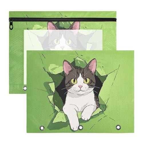 WDdZzyy Funny Cartoon Wall Cat Green Pencil Pouches Clear Plastic File Folder for A4 Paper Letter 2 Pack Teacher Back to School WDdZzyy Funny Cartoon Wall Cat Green Pencil Pouches Clear Plastic File Folder for A4 Paper Letter 2 Pack Teacher Back to School von WDdZzyy