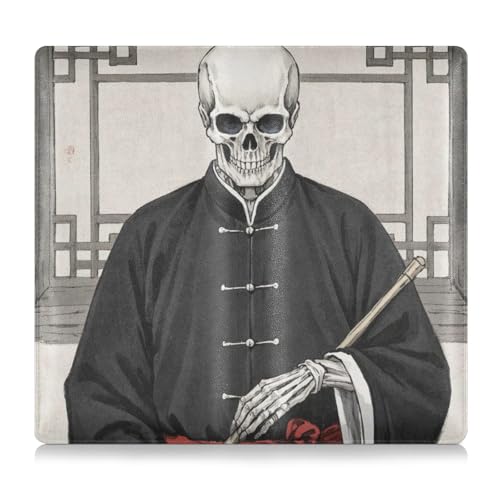 WDdZzyy Grauer chinesischer Totenkopf-Skelett-Leder, Auto-Registrierungs- und Versicherungshalter, perfekte Auto-Essentials Geldbörse für Dokumente, Karten, Führerschein von WDdZzyy