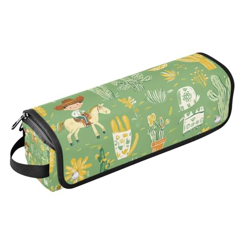 WDdZzyy Green Cow Boy Horse Cartoon Hair Tools Travel Bag with Iron Mat Carrying Case Flat Curling Iron Waterproof Organizer for Hot Tools Curling Iron Flat Irons Hair Volumizer Styler, Green Cow Boy von WDdZzyy