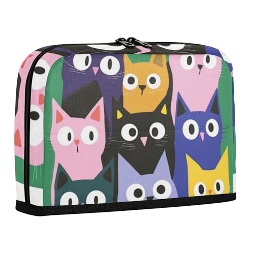 WDdZzyy Grüne Katze Familie Spaß Federmäppchen Halter Große Kapazität Make-up Taschen Multifunktionale Schreibwaren Stiftebeutel für Krankenschwester High School von WDdZzyy