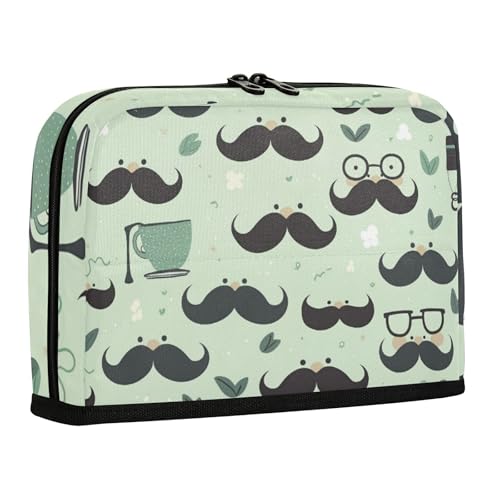 WDdZzyy Happy Father's Cartoon Funny Beard Green Pencil Case Box Large Capacity Pen Pencil Case Big Capacity Stationery Storage for Girls Kindergarten von WDdZzyy